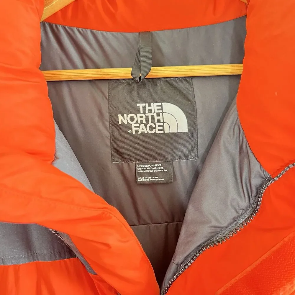 The North Face Retro Himalayan Down Parka Jacket Orange Black Unisex Large/XL